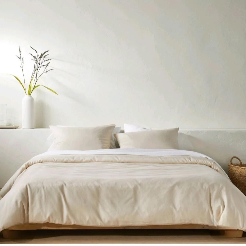 Casaluna 3pc Full/Queen Lyocell Cotton Blend Duvet & Sham Set Cream